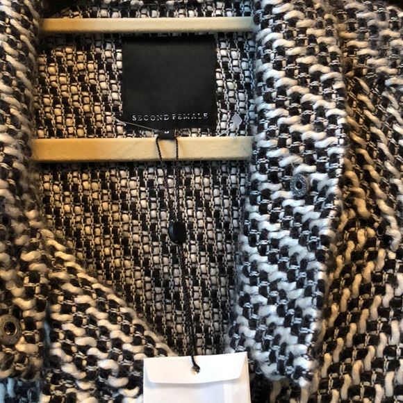 Anthropologie  black & white Stripe Moto Jacket M - Picture 6 of 7